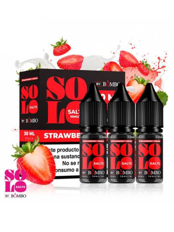 Strawberry Cream 3x10ml 10MG - Solo Salts by Bombo