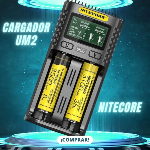 CARGADOR UM2 DOBLE RANURA 2A - NITECORE 3 CARGADOR UM2 DOBLE RANURA 2A NITECORE 2