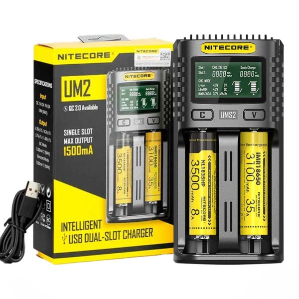 CARGADOR UM2 DOBLE RANURA 2A - NITECORE 1 CARGADOR UM2 DOBLE RANURA 2A - NITECORE