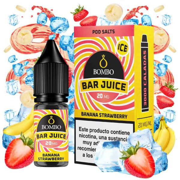 BANANA STRAWBERRY ICE 10ml 20mg - BAR JUICE BY BOMBO