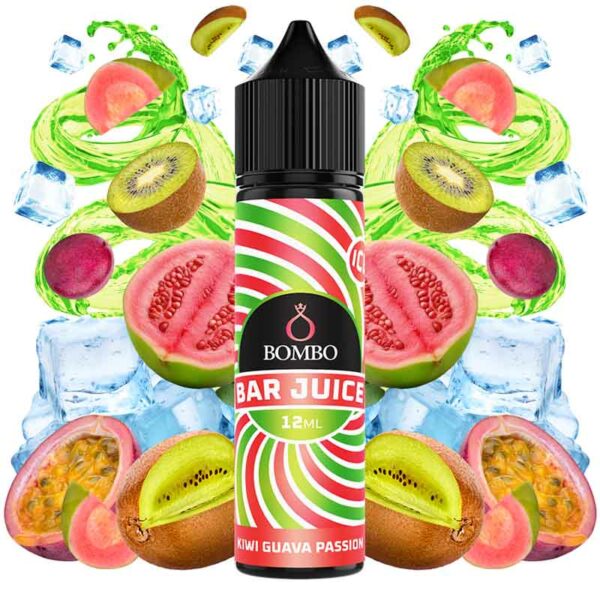 AROMA KIWI PASSION GUAVA ICE 12ml LONGFILL BAR JUICE BY BOMBO