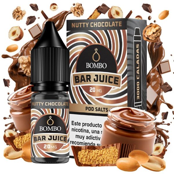 NUTTY CHOCOLATE 10ml 20mg BAR JUICE BY BOMBO