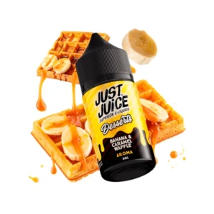 AROMA BANANA CARAMEL WAFFLE 6ML LONGFILL 30ML JUST JUICE: sabor postre para vapeo