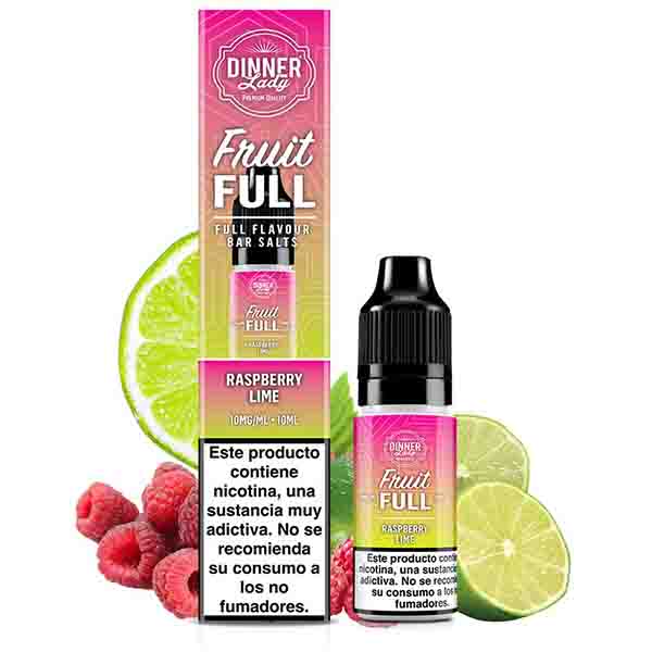 RASPBERRY LIME 10ml DINNER LADY FRUITFULL BAR 2 RASPBERRY LIME 10ml 20mg DINNER LADY FRUITFULL BAR